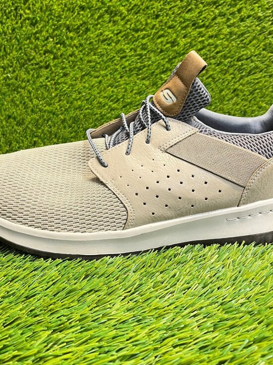 Skechers Delson Camben Mens Size 14 Taupe White Athletic Walking Shoes Sneakers main image 8
